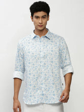 Men Blue Printed Casual Casual Shirts-YAYIN-1586-Blue